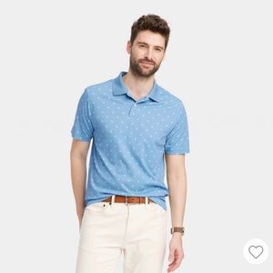 NEW Goodfellow mens Performance Polo Light Blue Medium Target